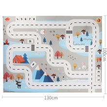 Load image into Gallery viewer, 83*57cm/130*100CM Large City Traffic Car Park Play Mat Waterproof Non-woven Kids Playmat Pull Back Car Toys for Children's Mat