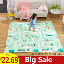 Load image into Gallery viewer, 180X200CM Baby Mat 1CM Thickness Cartoon XPE Kid Play Mat Foldable Anti-skid Carpet Children Game Mat